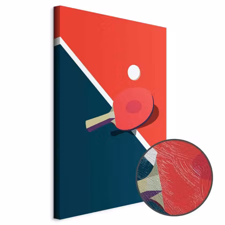 Premium canvastavla - Table tennis - racket and
