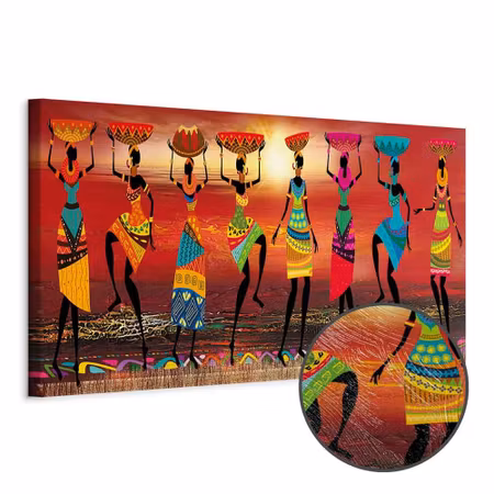 Premium canvastavla - African women dancing