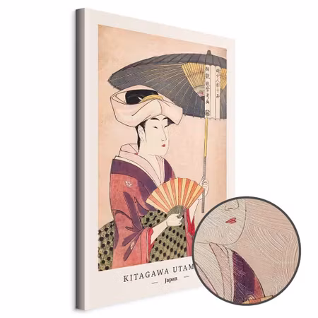Premium canvastavla - Woman with an umbrella