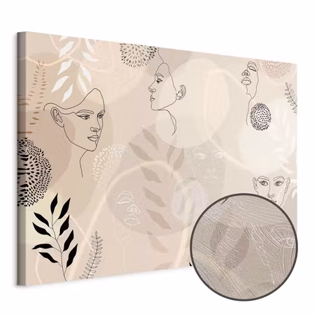 Premium canvastavla - Feminine line art