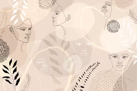 Premium canvastavla - Feminine line art