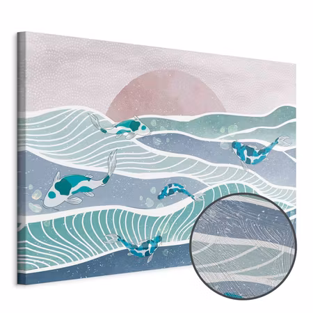 Premium canvastavla - Fish on the waves