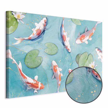 Premium canvastavla - Pond in japan