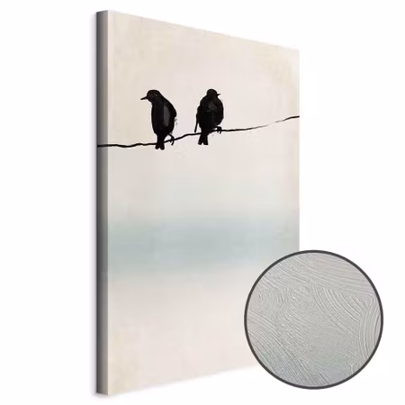 Premium canvastavla - Frozen sparrows
