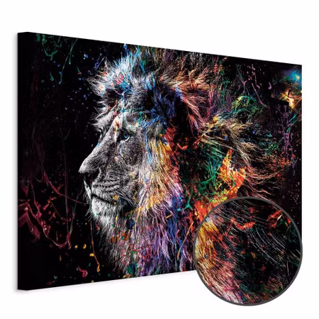 Premium canvastavla - Crazy lion wide