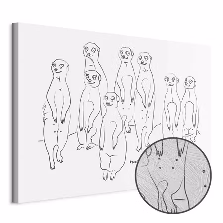 Premium canvastavla - Animal patrol - meerkats on