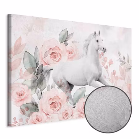 Premium canvastavla - Gallop among the roses wide
