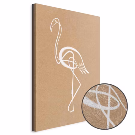 Premium canvastavla - White flamingo