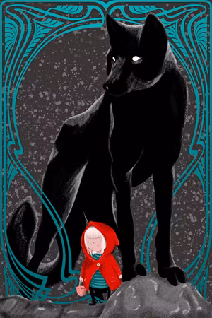 Premium canvastavla - Red riding hood