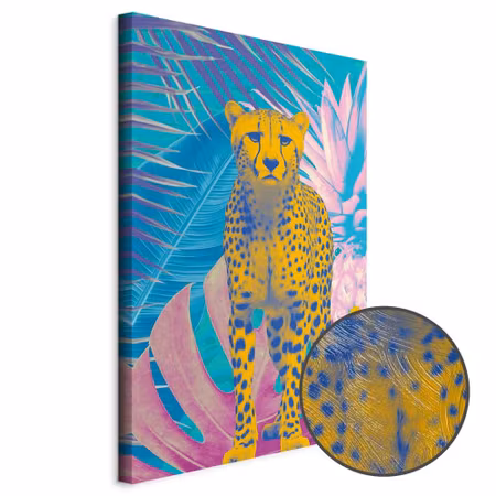 Premium canvastavla - Exotic leopard - colorful
