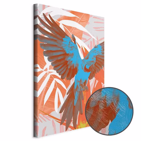Premium canvastavla - Exotic wings - parrot among