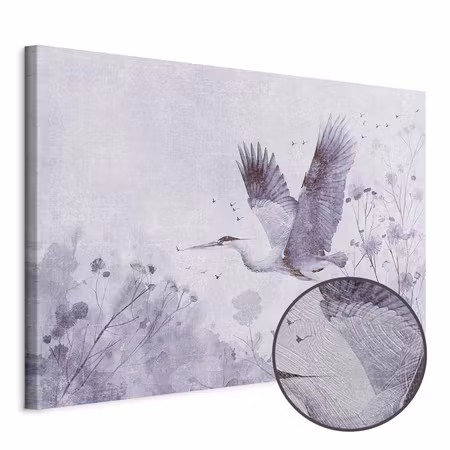 Premium canvastavla - Majestic flight - a crane in