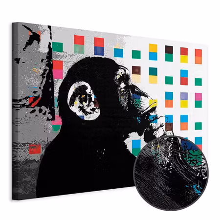 Premium canvastavla - Banksy the thinker monkey