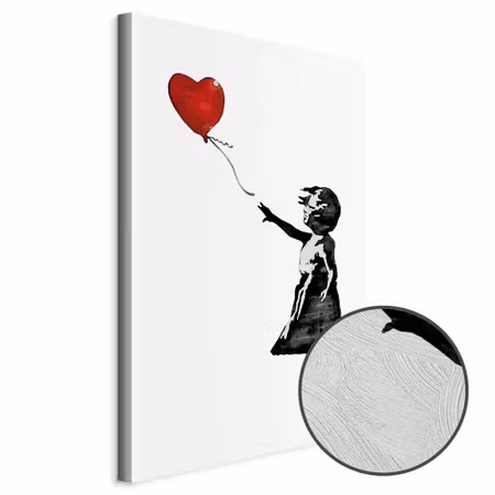Premium canvastavla - Banksy girl with balloon