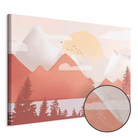 Premium canvastavla - Landscape at sunset wide