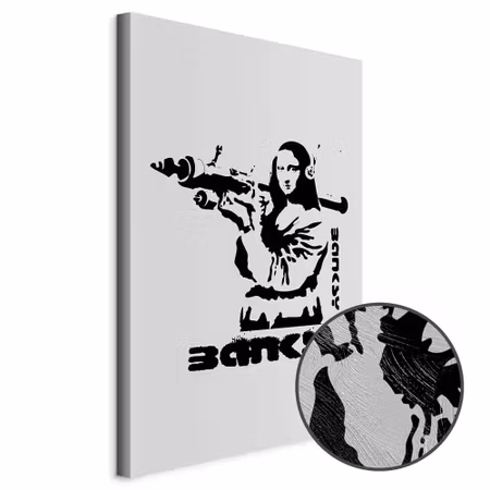 Premium canvastavla - Contrast duel - banksy on