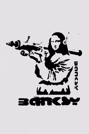 Premium canvastavla - Contrast duel - banksy on