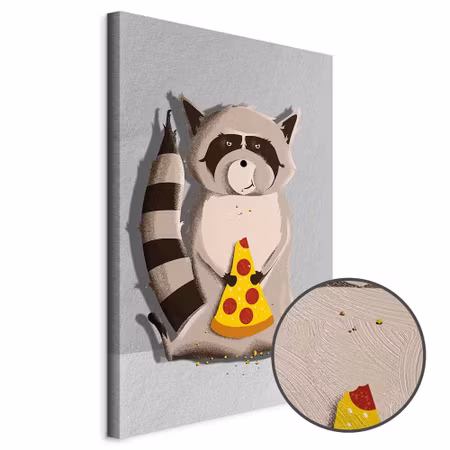Premium canvastavla - Gourmand raccoon