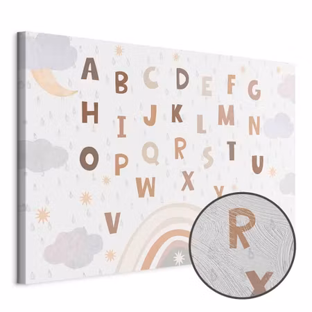 Premium canvastavla - Letters above the rainbow -
