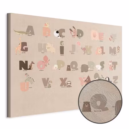 Premium canvastavla - Alphabet at the zoo - joyful