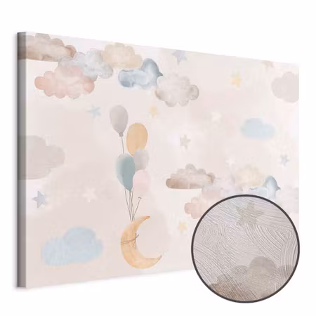 Premium canvastavla - Fairy-tale moon - pastel