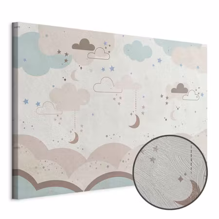 Premium canvastavla - Cloudy night sky - moons in