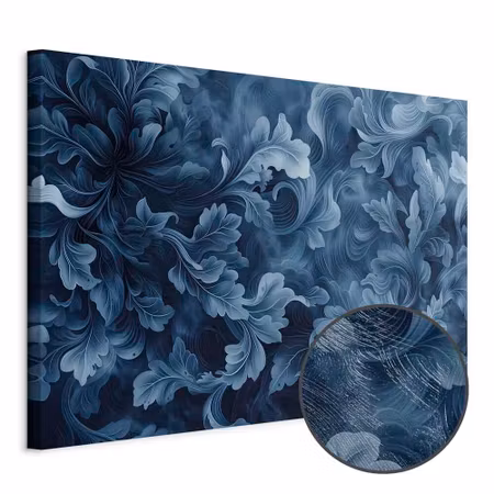 Premium canvastavla - Abstract ornaments dark blue