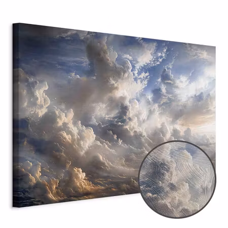 Premium canvastavla - Golden reflections on clouds