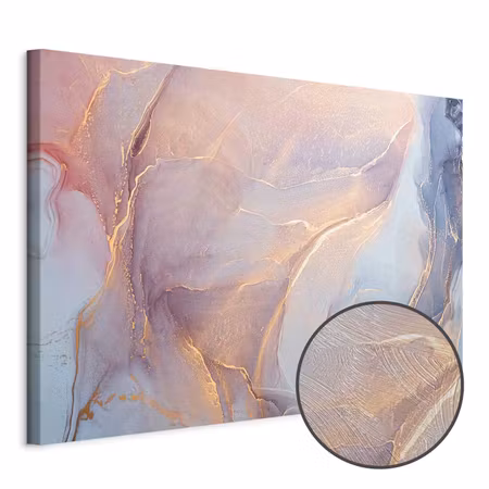 Premium canvastavla - Pink and blue marble -