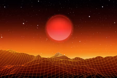 Premium canvastavla - Futuristic landscape wide