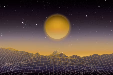 Premium canvastavla - Futuristic landscape wide