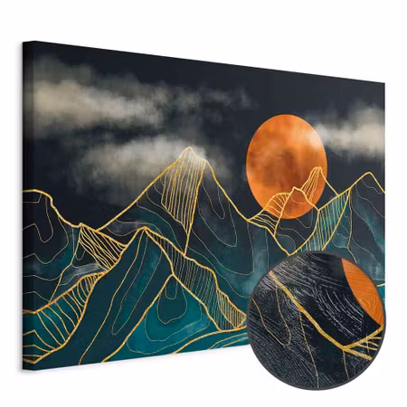 Premium canvastavla - Mountain calm wide