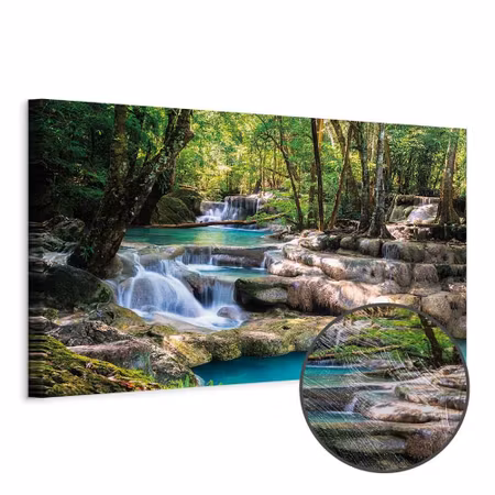 Premium canvastavla - Nature forest waterfall