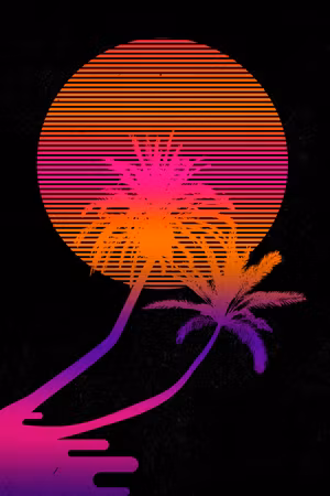 Premium canvastavla - Palm at sunrise