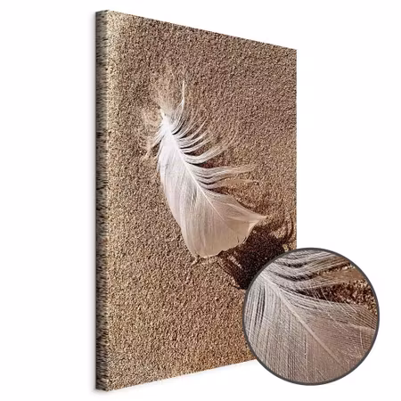 Premium canvastavla - Feather on the sand