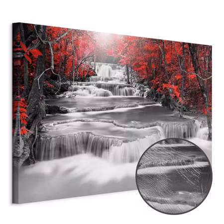 Premium canvastavla - Cascade of thoughts wide red