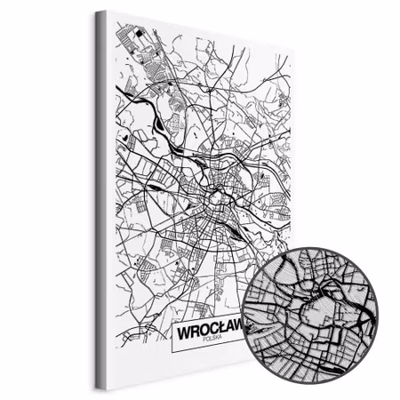 Premium canvastavla - City plan wroclaw