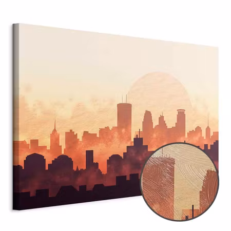 Premium canvastavla - Heat of the city wide