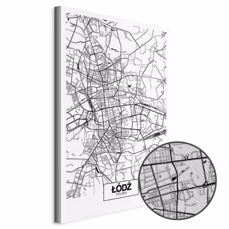Premium canvastavla - City plan lodz