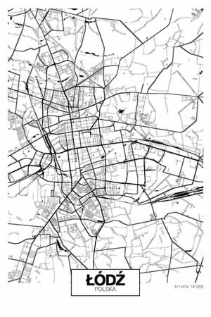 Premium canvastavla - City plan lodz