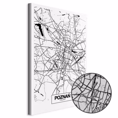 Premium canvastavla - City plan poznan