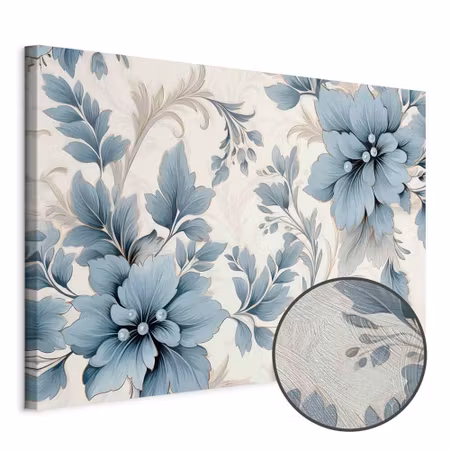 Premium canvastavla - Turquoise flowers in retro
