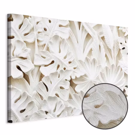 Premium canvastavla - Ceramic leaves wide