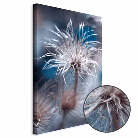 Premium canvastavla - Plant in blues