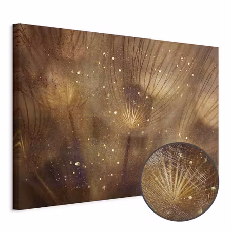 Premium canvastavla - Golden dandelions wide
