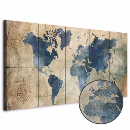 Premium canvastavla - Retro map narrow