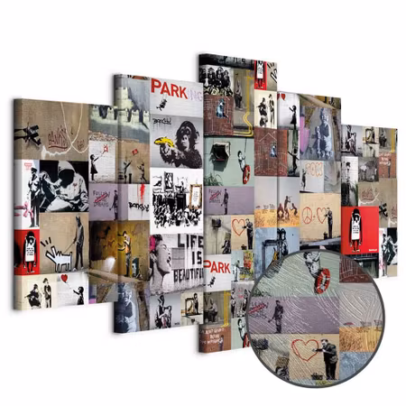 Premium canvastavla - Art of collage banksy iv