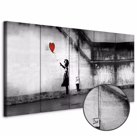 Premium canvastavla - Banksy runaway balloon