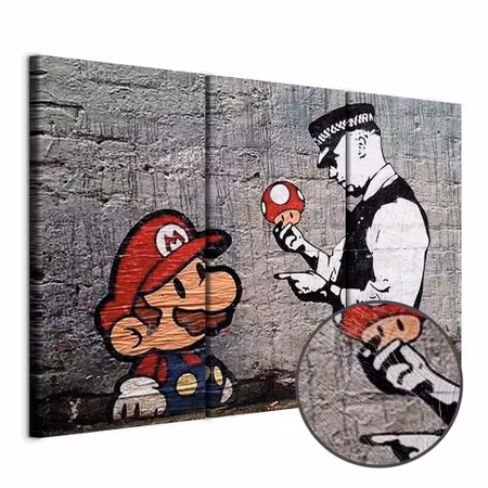 Premium canvastavla - Super mario mushroom cop by