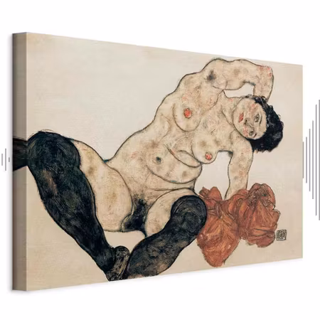 Ljuddämpande tavla - Egon Schiele Liegender Akt